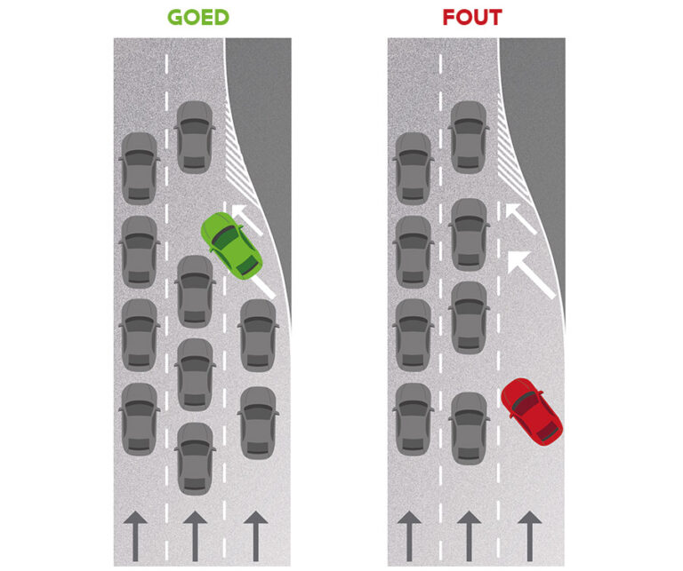 Verschillende Rijstroken Ritsen - Het verkeer