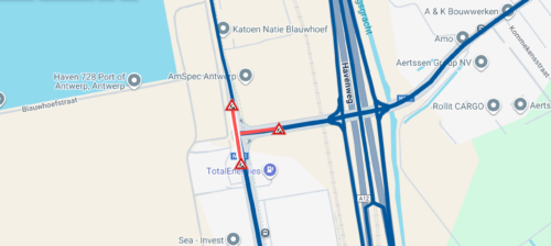 N180 Antwerpen (haven), N180/N111 - Het verkeer